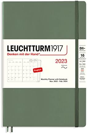 LEUCHTTURM1917 - Planejador mensal com brochura de notebook 2023 com livreto extra, Stone Blue