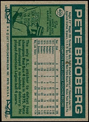 1977 Topps # 409 Pete Broberg Seattle Mariners NM Mariners