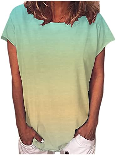 Camisa de algodão das mulheres Camisa de manga curta Crewneck Boat Neck Casual Dupe Slim Tunic Top Top Camisole Tshirt para meninas