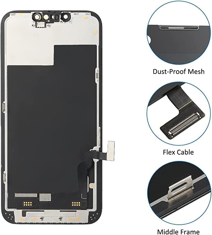 Grupo Vertical para iPhone 13 Substituição de montagem completa Tela de toque Digitalizador LCD para iPhone 13 Visor de substituição
