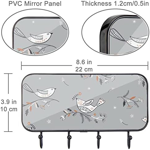 Ganchos de parede para ganchos de utilidades suspensos, inverno folhas pássaros, ganchos de banheiro ganchos de cozinha
