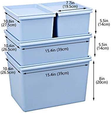 Caixa de armazenamento SCDHZP com tampa, leve robusta várias cores plásticas grandes com alça de armazenamento BINS