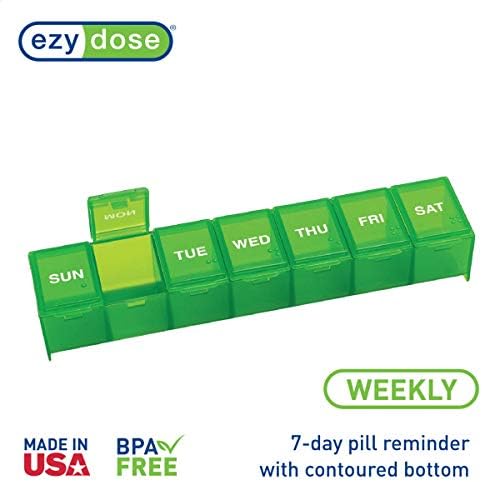 Ezy Dose semanal Organizador de comprimidos, planejador de vitaminas e caixa de medicina, compartimentos grandes