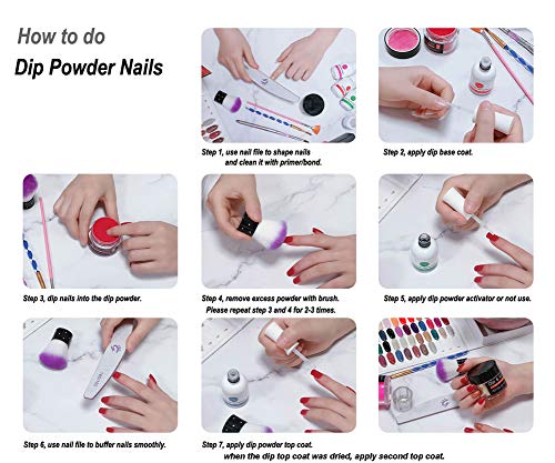 I.B.N Dipping Powder Powder Profissional Pó de unhas French Nail Art Starter Powder para manicure salão diy em casa, sem