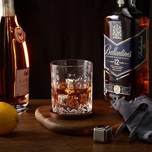 ANBFF Whisky Rocks Glasses Conjunto de 2, vidro de bourbon, copo de vidro antiquado de cristal premium de 10 oz, copo