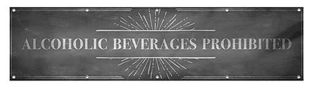 CGSignLab | Bebidas alcoólicas proibidas -Chalk Burst Banner de vinil de malha ao ar livre resistente ao vento | 8'x2 '