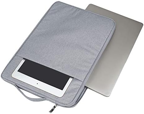 Rainyear 15,6 polegadas Laptop Capa de capa compatível com 15,6 Notebook Computador Chromebook, bolsa com alça de alça de correia bolso acolchoado de poliéster Poliéster Saco de proteção à prova d'água, cinza