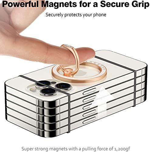 Porta de anel de telefone magnético para MagSafe - suporte do anel de telefone magnético allengel, Kickstand ajustável para iPhone 14 Pro, 14 Pro Max, 14 Plus, 14, 13 e 12 Series