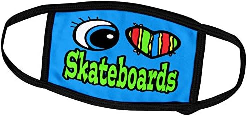 3drose olho brilhante coração eu amo skateboards - capas de rosto