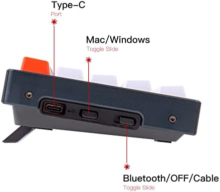 Keychron K12 60% Layout Hot-Swappable Bluetooth Wireless/USB Fired Mechanical Gaming Teclado com teclado Mechanical Blue Switch