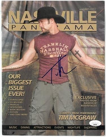 Tim McGraw assinou junho de 2001 na revista Nashville Panorama- #LL60502 - JSA Certified - Revistas de música