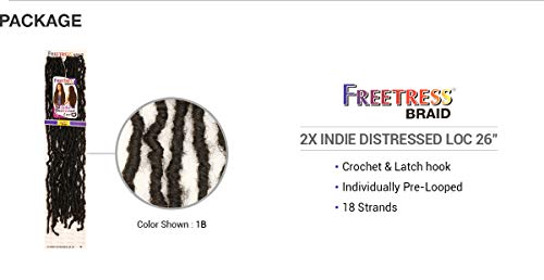 Fretress Braids Crochet Braids 2x Indie Angusted Loc 26 em