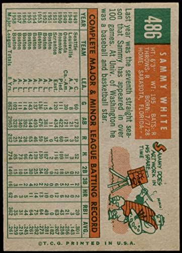 1959 Topps # 486 Sammy White Boston Red Sox Ex/Mt+ Red Sox