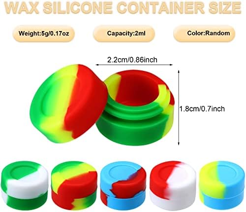 200 peças recipientes de silicone recipientes de silicone antiaderentes recipientes de cera de uso múltiplo de armazenamento