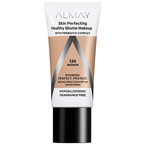 Almay Skin Apertendo a maquiagem saudável da base de bioma com complexo prebiótico SPF 25, hipoalergênico, -fragrance livre,
