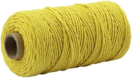 Corda de algodão colorida de algodão com tecido de 3 mm de algodão de 3 mm de algodão de espessura de tapeçaria corda