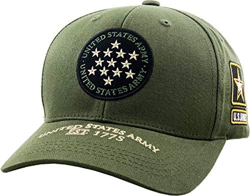 Oficial do Exército dos EUA licenciado Qualidade Premium Somente Vintage Vintage Hat Hat Cap, veterano Military Star