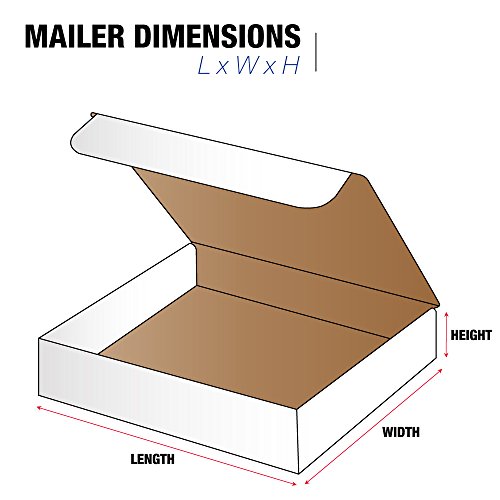 Lógica de fita TLM12124SK Literature Mailers 12 x 12 x 4 , 12 Largura, 4 altura, 12 Comprimento, branco