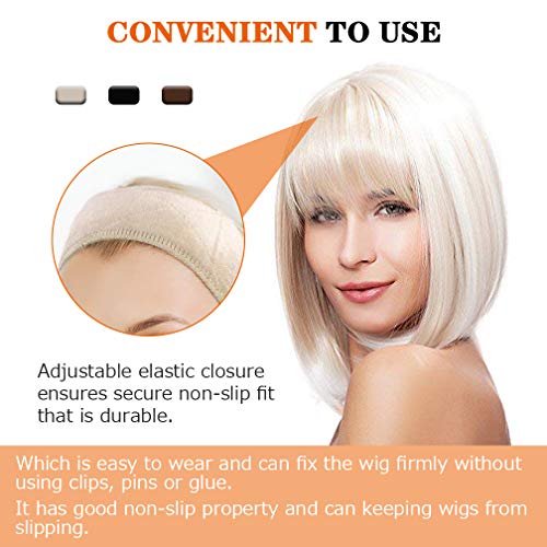 Dyeek 6 peças Bandas de cabeça para mulheres mais rápidas Velvet Wig Grip conforto Acessórios de cabelo ajustáveis ​​faixas de cabelo não deslizantes