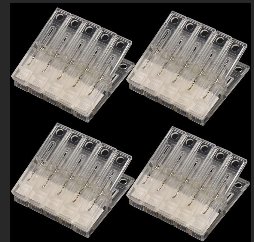 20pcs Clear Plastic Roupes Pins de serviço de lavanderia à prova de vento pesado para toalha para toalhas ao ar livre
