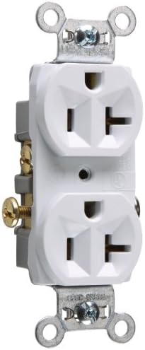 LeGrand-Pass & Seymour Cr20WCC12 Receptáculo duplex de grau comercial 20-AMP 125-Volt, branco