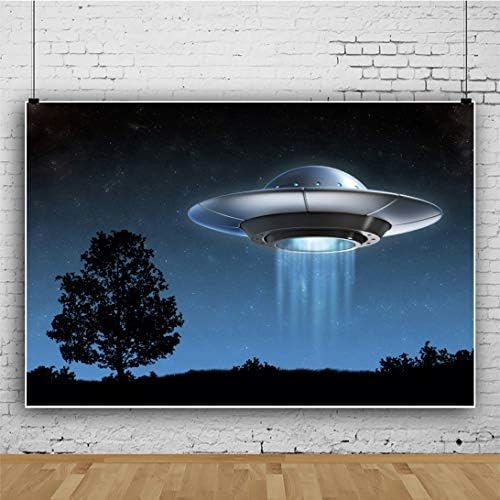Dorcev 9x6ft UFO Espaço de pano de fundo voador noite