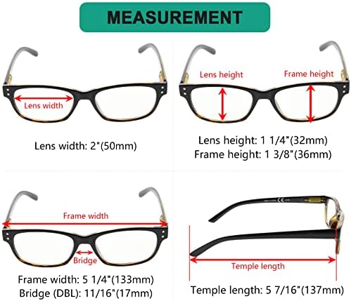 Eyekepper economiza 10% em dobradiças de mola de 5 pacote em pacote lendo óculos para homens e 5 óculos clássicos quadros