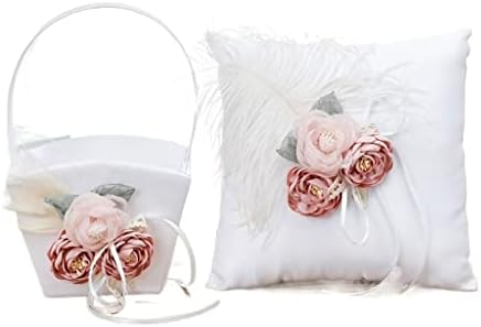 Cesta de casamento sjydq para meninas de flores meninas e travesseiros de anel de decoração de eventos de decoração para festas de