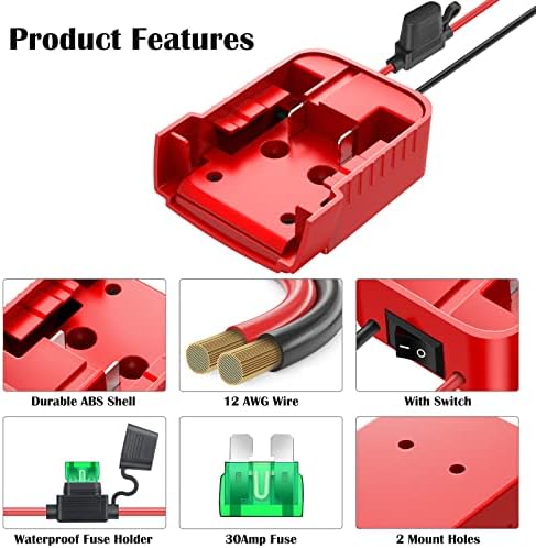 Adaptador de rodas de energia para o adaptador de bateria Milwaukee M18 Kit de conversão de bateria de 18V com terminais