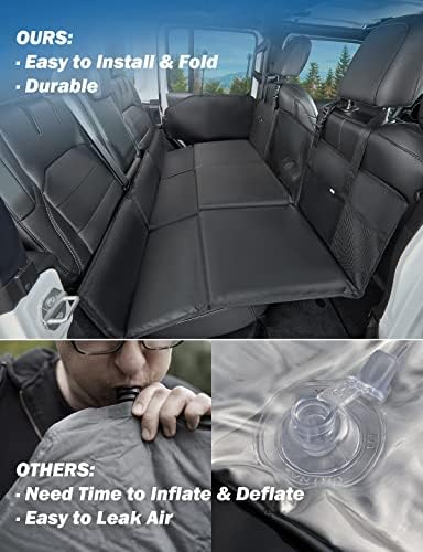 Joytutus não inflável colchão de carro, colchão dobrável na cama para SUV, colchão de camping portátil com função de armazenamento,