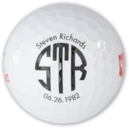 Bolas de golfe personalizadas, manga de 3 bolas de golfe de elite da equipe de Wilson, designs de monograma personalizados Adicione seu nome e iniciais