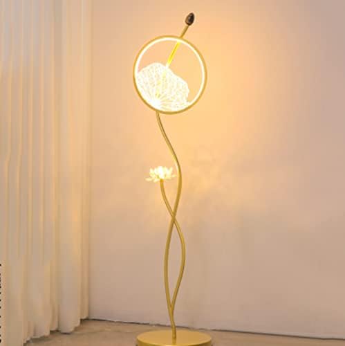 Smljlq Chinese Floor Lamp, Zen retro, vento silencioso, criativo e simples, sala de estar, quarto, estudo, lâmpada