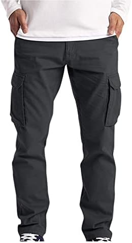 Calças de calça de calça casuais de homens com várias calças de cor sólida e reta de coloração ao ar livre calça de