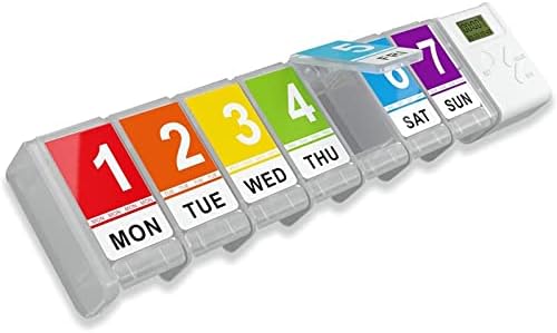 Jingtao Weekly Pill Organizer com alarme de lembrete do timer, organizador de remédios para comprimidos diários de