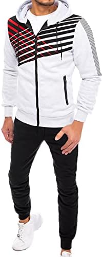 Mens de mouros atléticos de 2 peças Block casual Block Conjunto de traje de manga longa Traning Traning Running Runging Suit