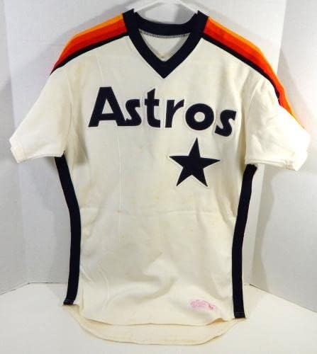 1985-87 Houston Astros Julio Solano #52 Jersey de creme usado 42 DP23570 - Jerseys de jogo MLB usado