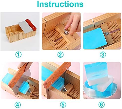 Kit de sabonete de 9 peças, fabricação de sabão DIY incluem molde de sabão de silicone retangular, raspador ondulado e reto, faça