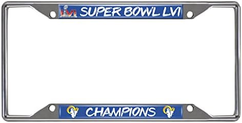 Fanmats Los Angeles Rams Super Bowl LVI Chrome Metal Plate Frame, 6,25in x 12,25in
