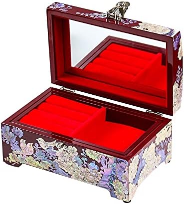Annncus luotian laca caixa de jóias de casca de recipiente caixas de jóias de casamento de jóias de madeira caixa de