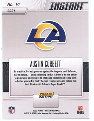 2022 Panini Super Bowl LVI Champions 14 Austin Corbett Los Angeles Rams NFL Football NM-MT