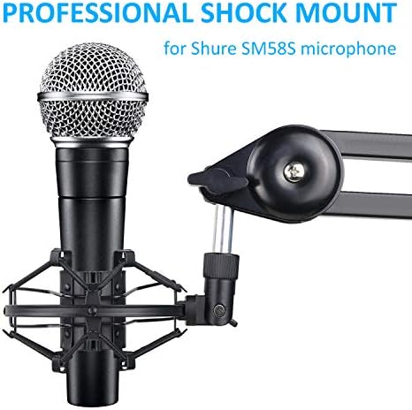 Sunmon SM58S Miclofone Mount Mount Holder para reduzir a vibração e ruído, adequado para Shure SM58S Cardioid Dynamic Vocal Mic