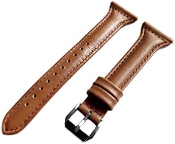 Nickston Brown Color Slim Band compatível com Huawei Watch GT 2 e GT 46mm SmartWatch Elegante Straça de couro macio B22