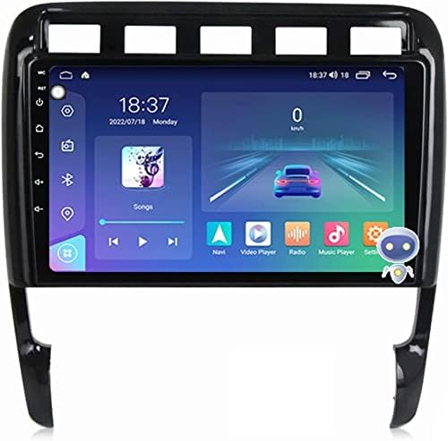 Android 12 Car Radio 9 '' Rádio 2 DIN QLED/2K SCREEN com navegação GPS WiFi Bt Mirrorlink FM Câmera de reversão de rádio USB SWC para P.Arsche Cayenne 2002-2010, sem fibra óptica, H2