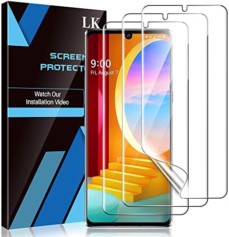 Protetor de tela de pacote LK 3 Compatível com Velvet LG/LG Velvet 5G UW, filme de TPU flexível, autocura, Ultra-Thin, Prova à prova de arranhões, à prova de bolhas e suporte de impressão digital, amigável para casos, claro, claro