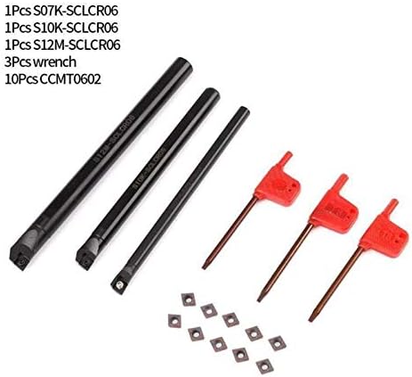 FINCOS 3PCS SCLCR06 Turnion Tool Torno Borto Brab Holder+10pcs CCMT0602 Inserções