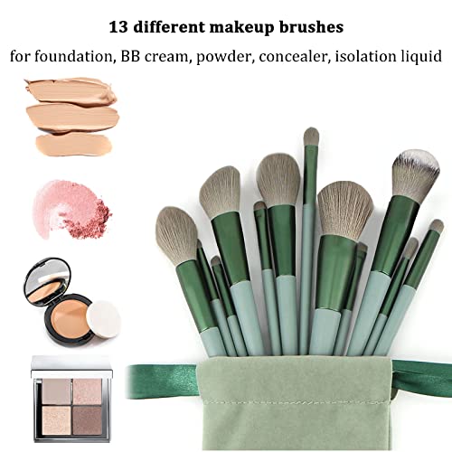 Escovas de maquiagem 13 pcs kit de maquiagem, pincel de mato de fundação pincéis de maquiagem definida