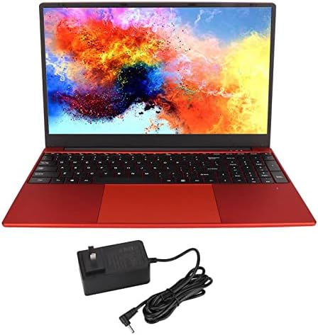 Laptop HEYYZOKI 15,6 polegadas para a vitória 11, com touchpad digital, 8 GB de RAM 128 GB SSD, 1920 1080 HD Tela, câmera de 0,3MP, alto -falantes incorporados, suporte BT, para Intel N5095. Vermelho