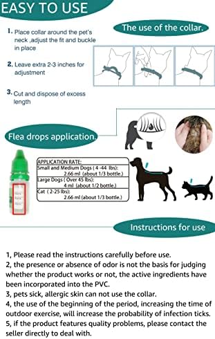 Colar de pulga e carrapato para cachorro pequeno, feito com óleo essencial à base de plantas naturais, queda de tratamento