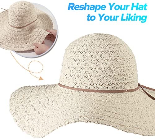 Chapéu de sol, feminino, chapéus de verão de praia com aba larga, chapéus de renda compactáveis ​​para mulheres