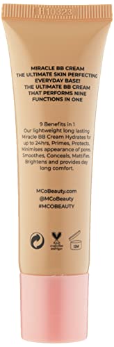 McOBeauty Miracle BB Cream Foundation - corrige o tom da pele e as imperfeições - cobertura leve e construtável - hidrata e ilumina a pele - dura até 24 horas - médio - 1 oz
